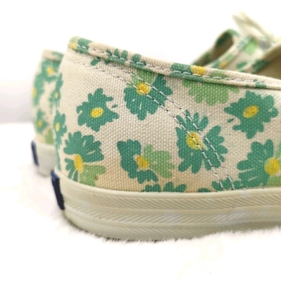 Keds Original Women's 8.5 White Green Floral Flats - Picture 14 of 15